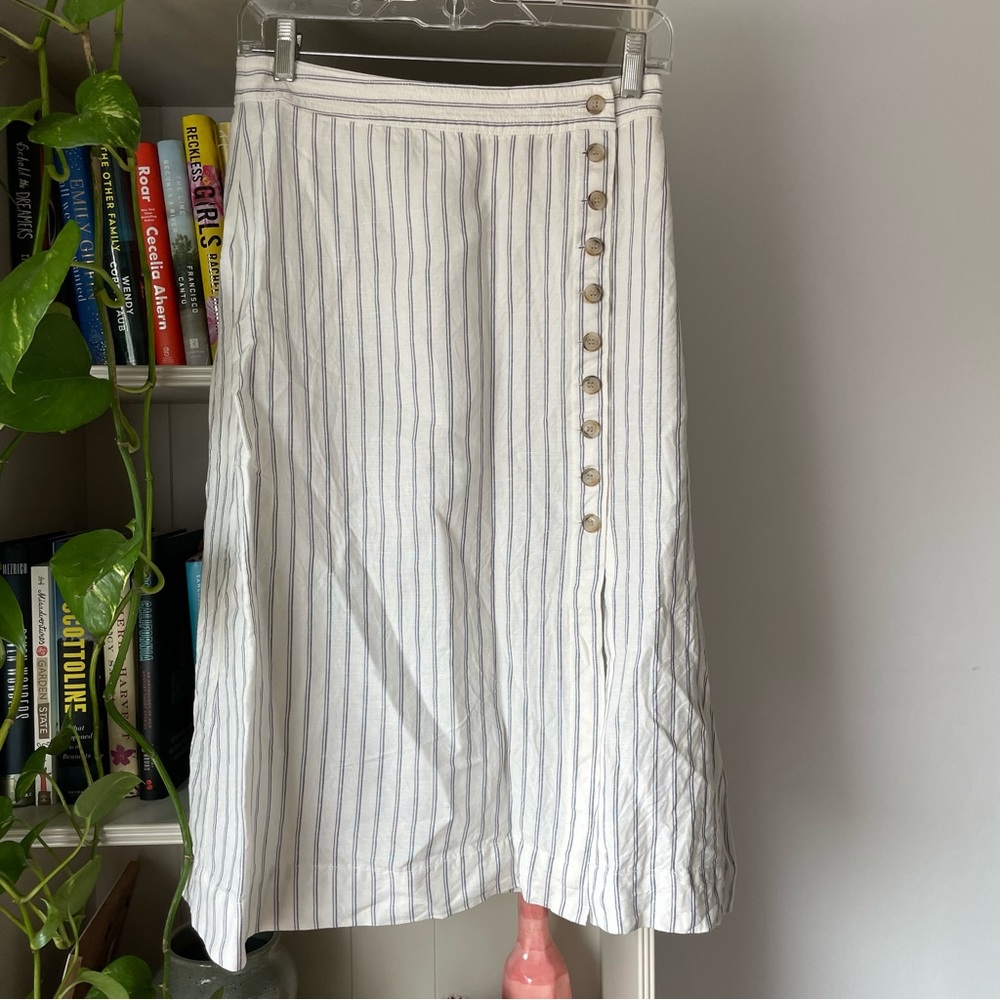 Madewell Linen Blend Midi Skirt